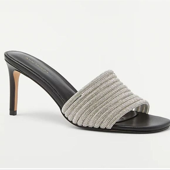 Ann Taylor Crystal Tube Mule Sandals Size 10 - Picture 1 of 11